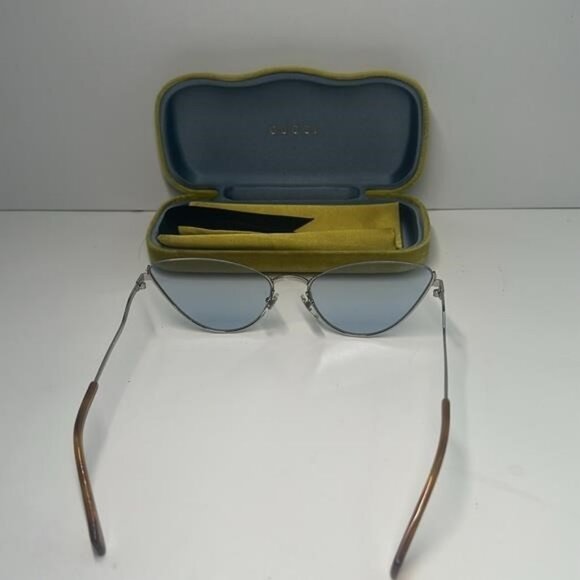 - NEW Gucci GG1006S Cat Eye Sunglasses – Silver / Light Blue 100% AUTHENTIC main image 9